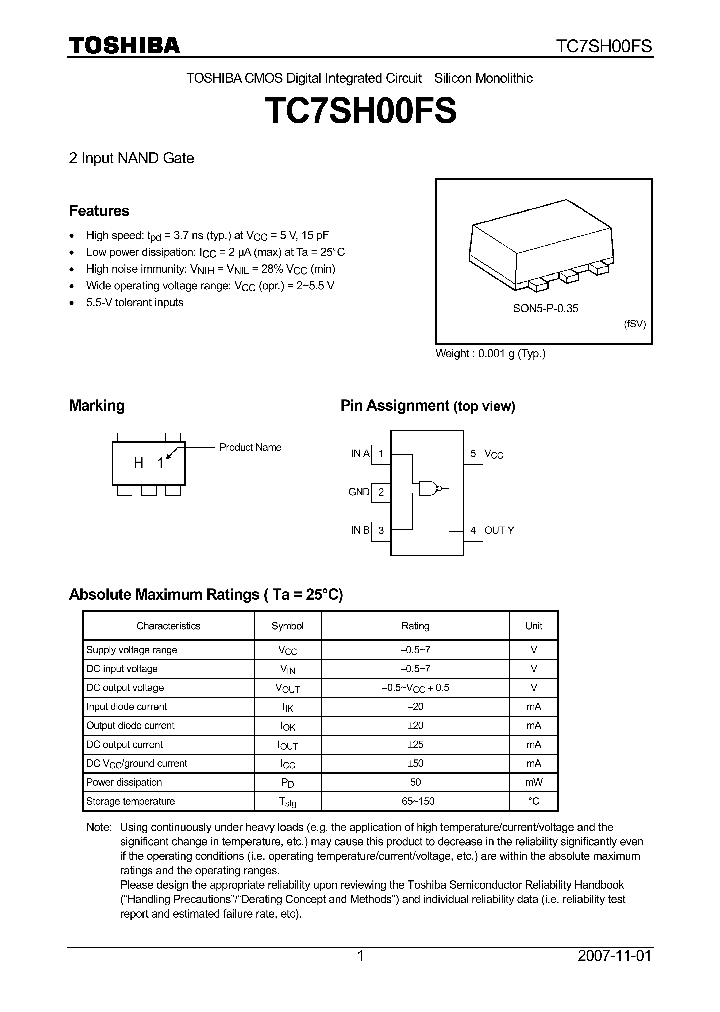 TC7SH00FS_4345726.PDF Datasheet