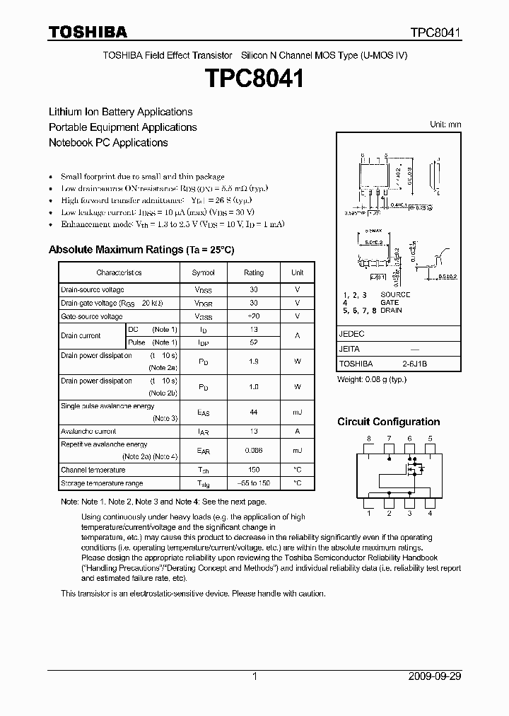 TPC8041_4796303.PDF Datasheet