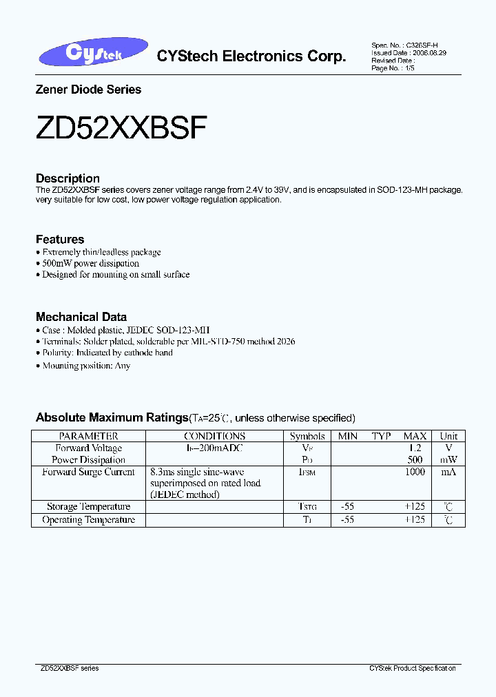 ZD5232BSF_4775774.PDF Datasheet