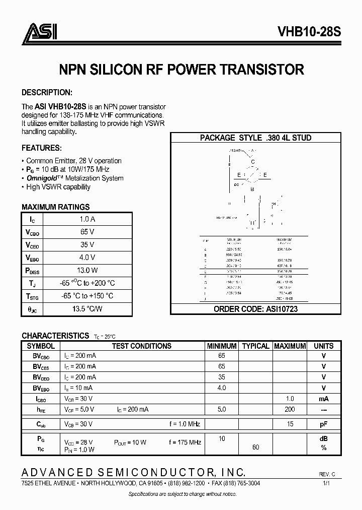 VHB1028S_1007065.PDF Datasheet