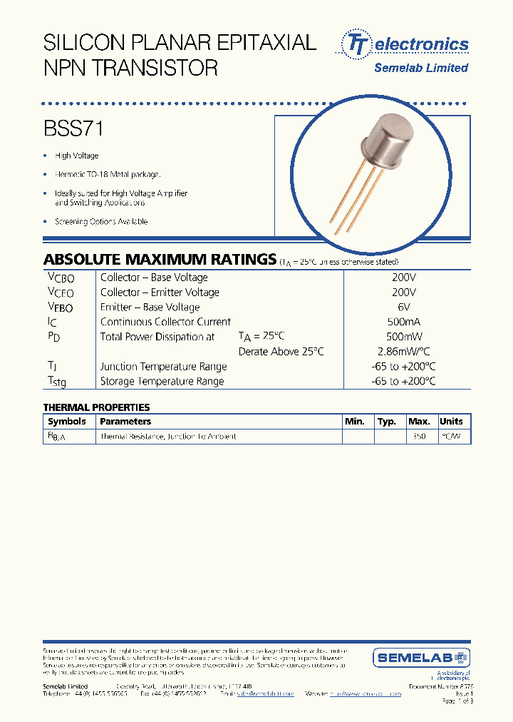 BSS71_4957956.PDF Datasheet