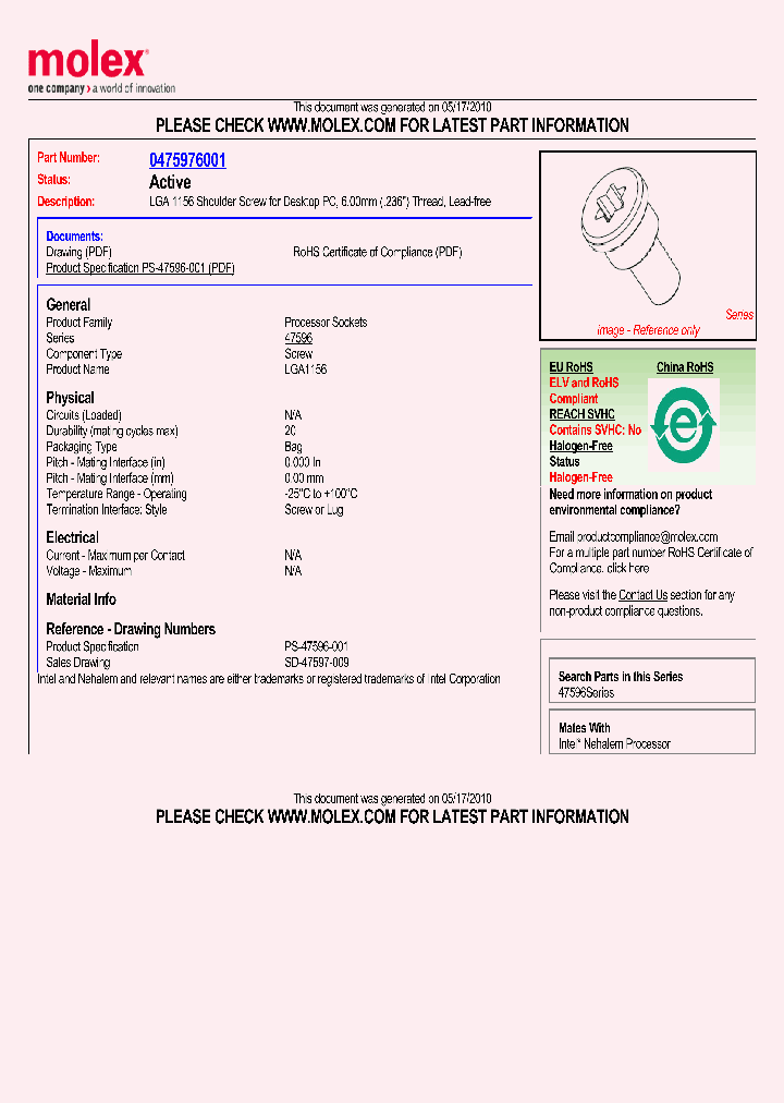 47597-6001_4992570.PDF Datasheet