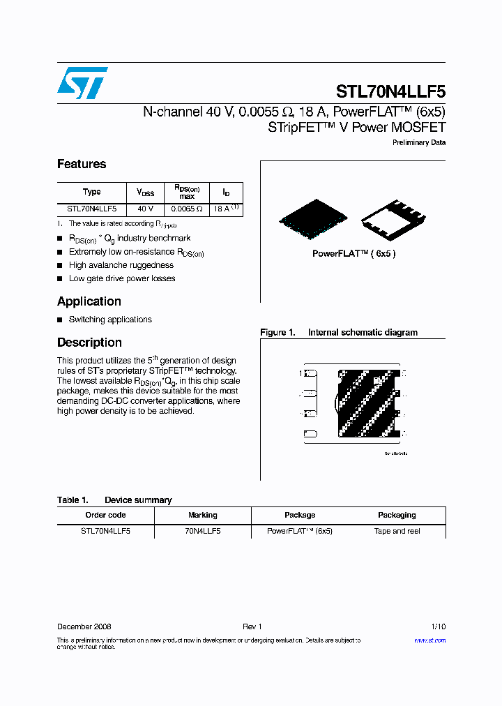 STL70N4LLF5_5050803.PDF Datasheet