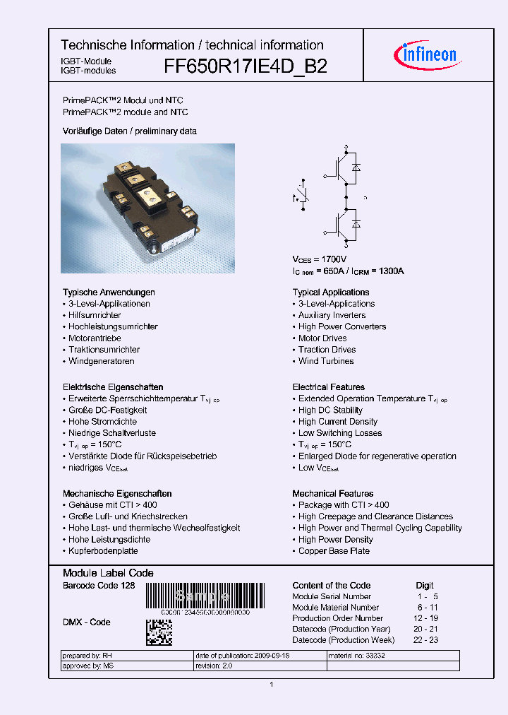 FF650R17IE4DB2_5056878.PDF Datasheet