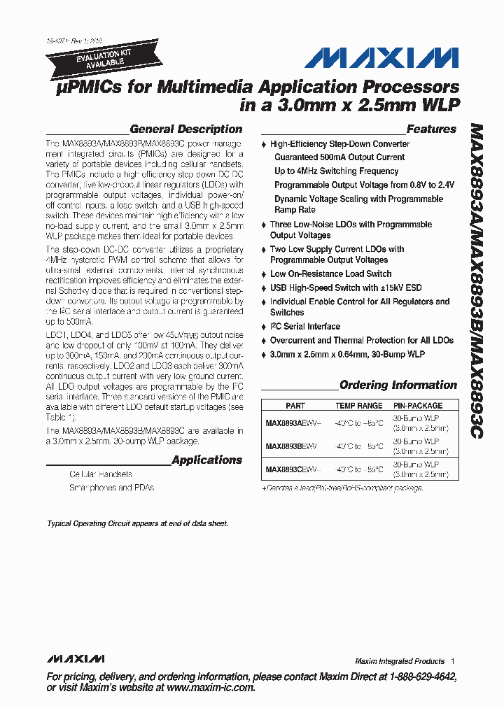 MAX8893CEWV_18542.PDF Datasheet