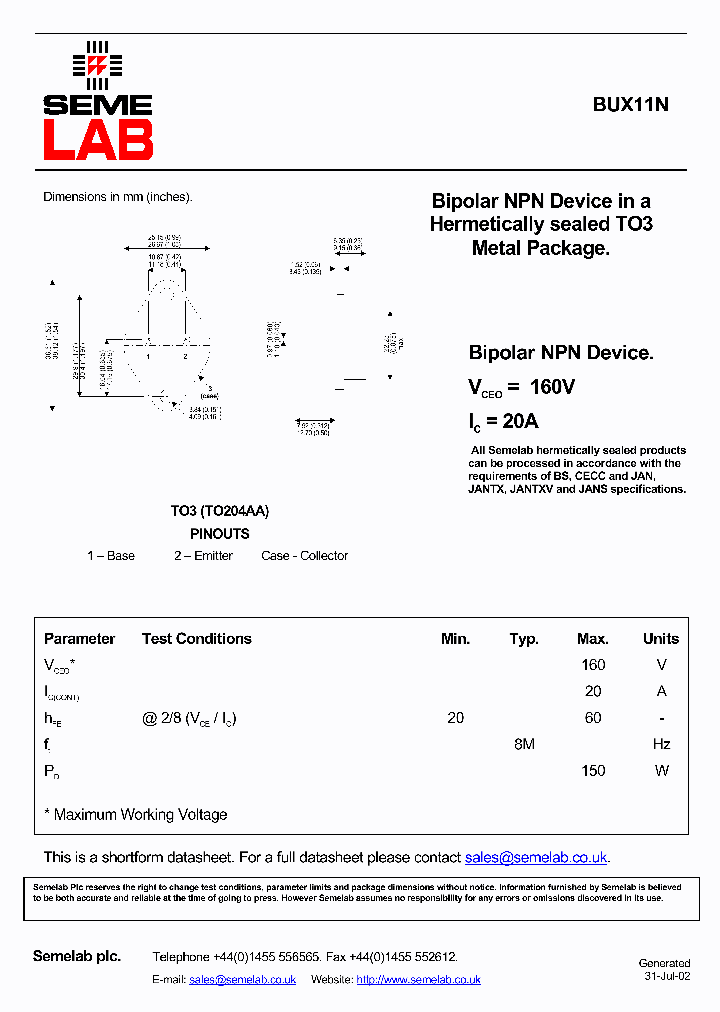 SFBUX11N_97084.PDF Datasheet