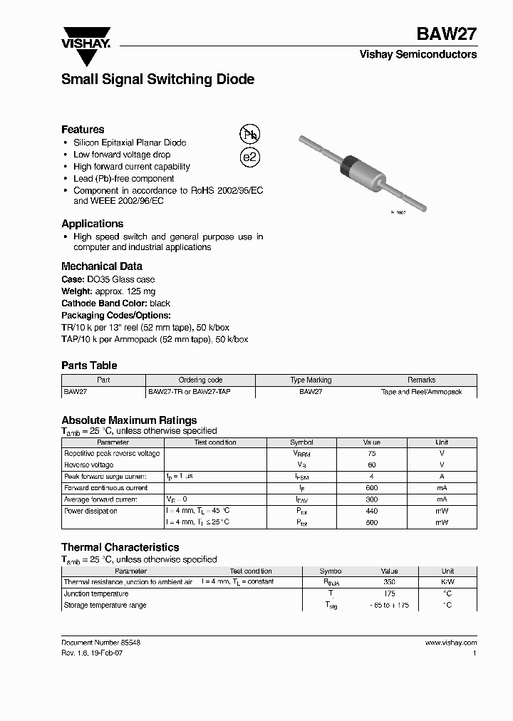 BAW27-TAP_185869.PDF Datasheet