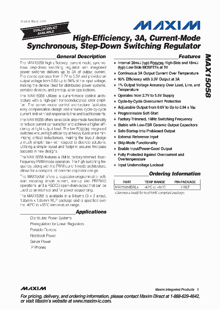 MAX15058EWL_738881.PDF Datasheet