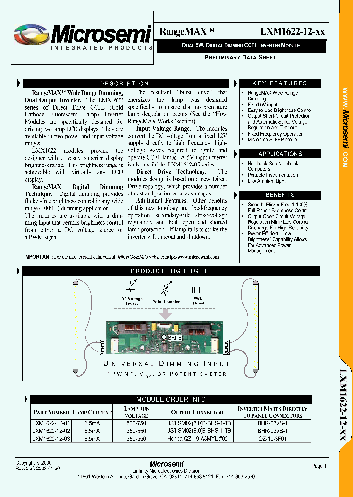 LXM1622-12-01_400830.PDF Datasheet