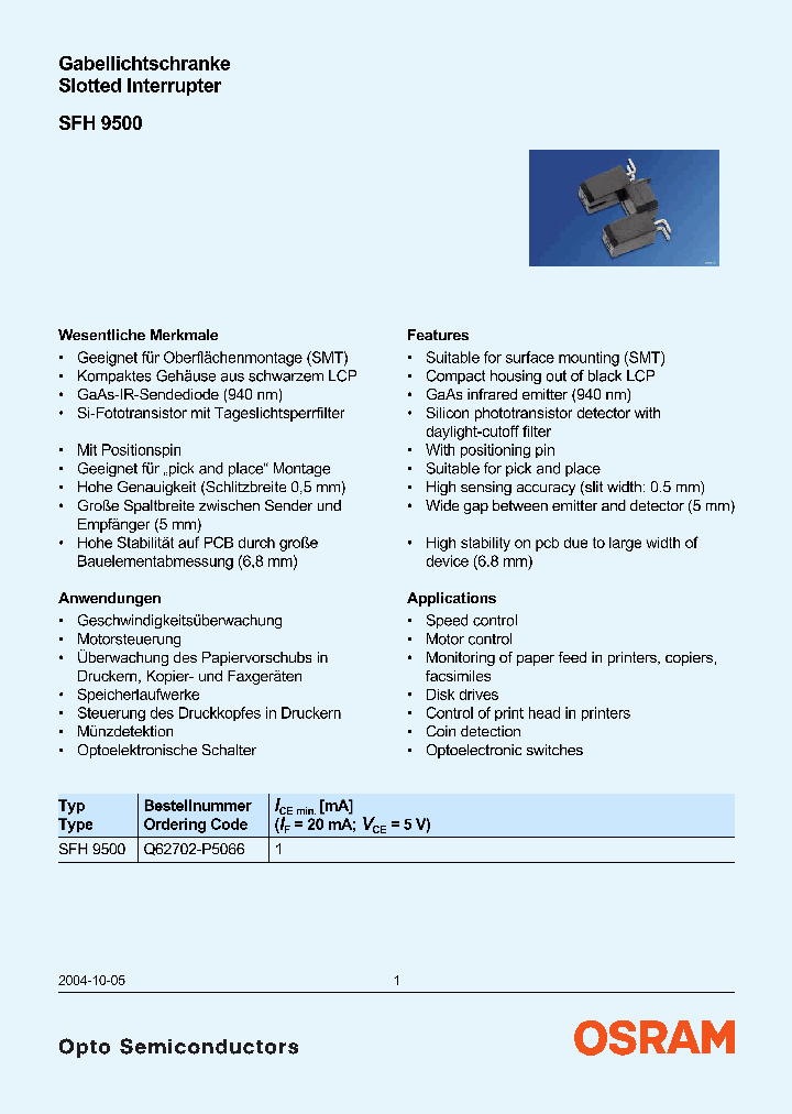 SFH9500_513412.PDF Datasheet