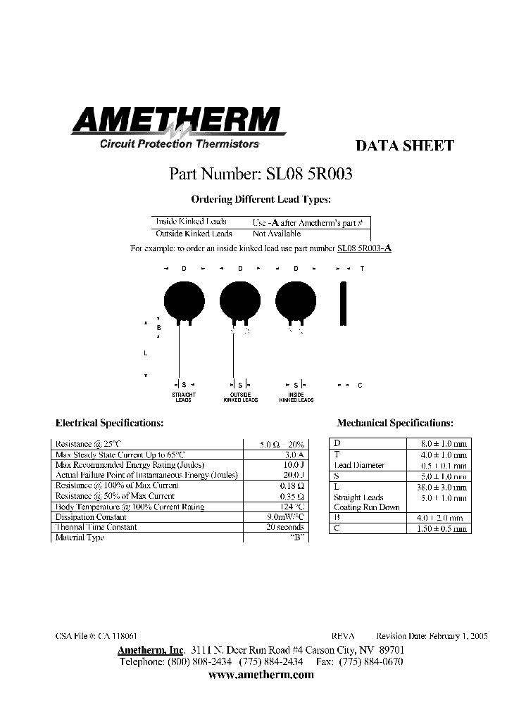 SL085R003_551650.PDF Datasheet