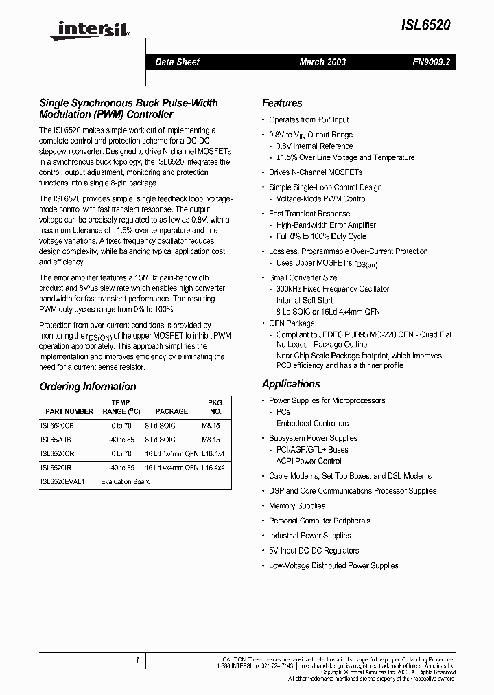 ISL6520_696192.PDF Datasheet