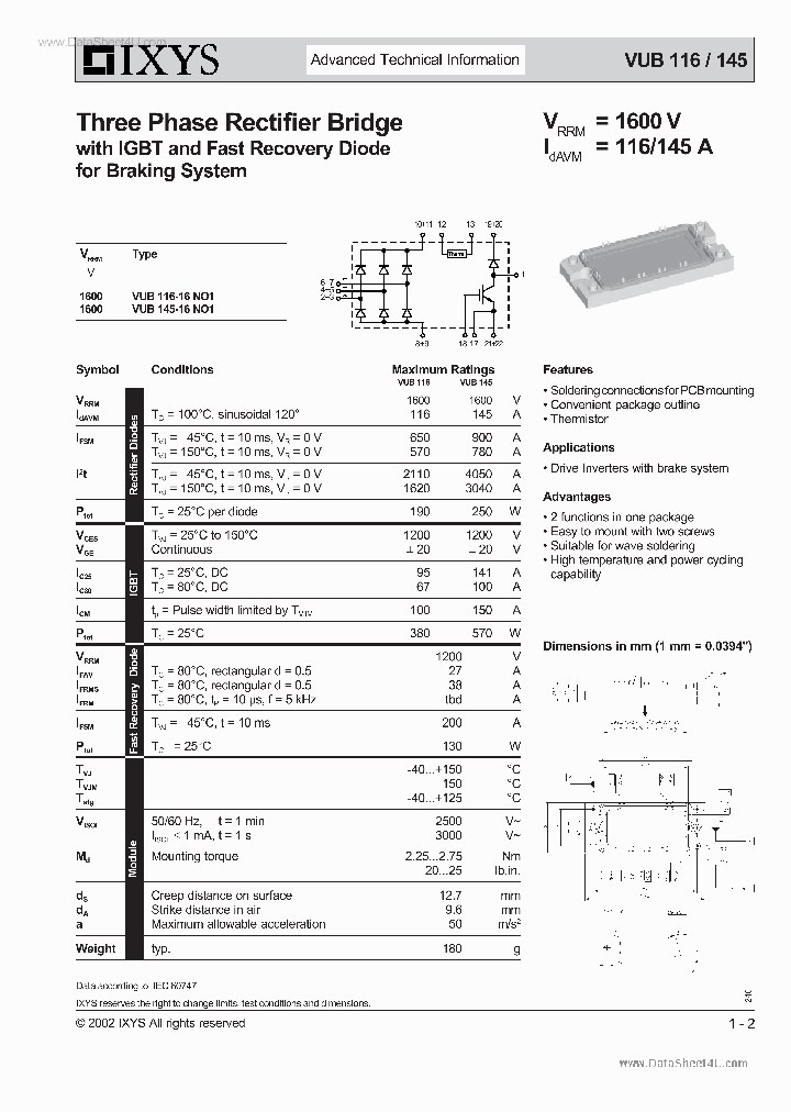 VUB116_623033.PDF Datasheet