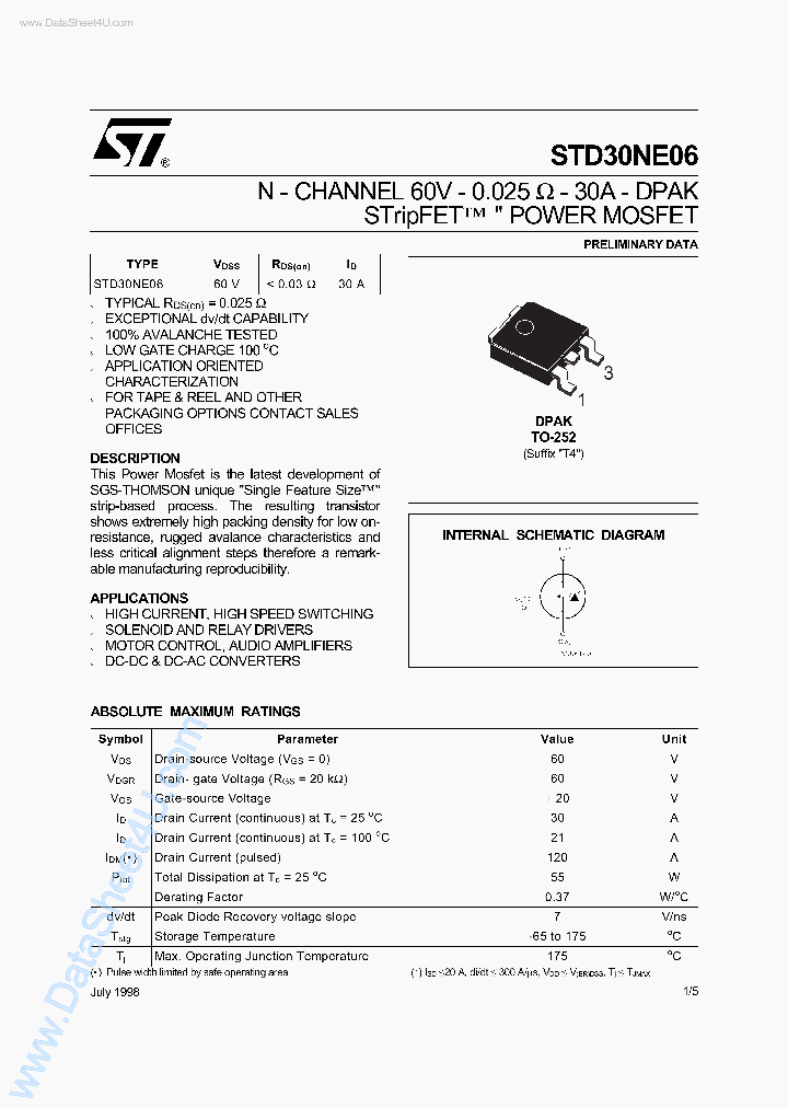 STD30NE06_762264.PDF Datasheet