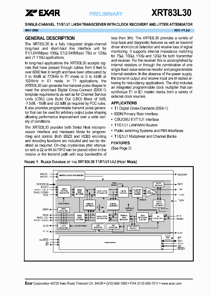 XRT83L30_1322132.PDF Datasheet