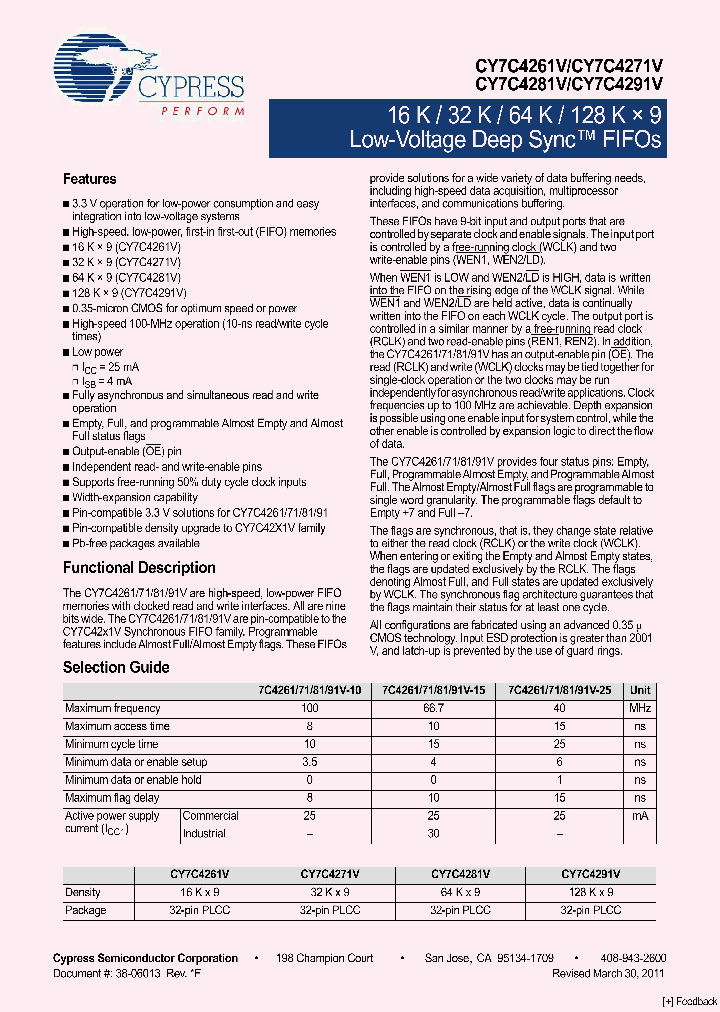 CY7C4271V-10JXC_1343401.PDF Datasheet