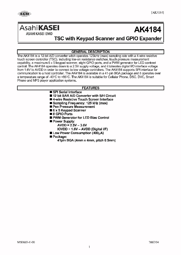AK4184_827365.PDF Datasheet