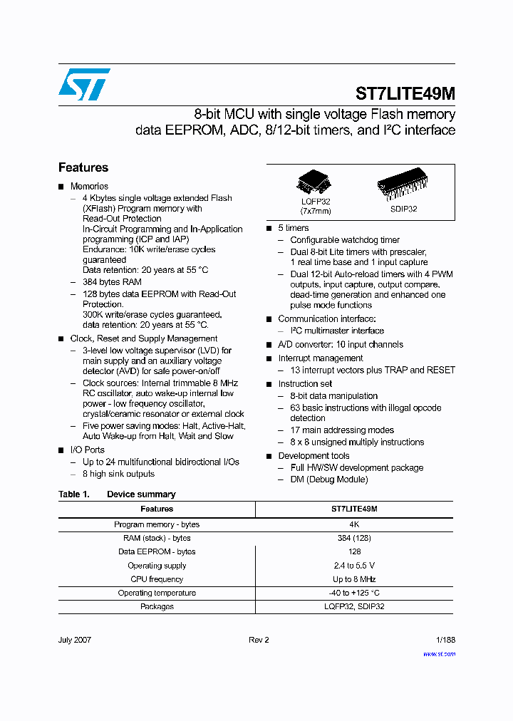 ST7FLI49MK1B6_1504805.PDF Datasheet