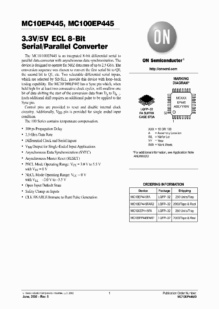 MC10EP445-D_1516561.PDF Datasheet