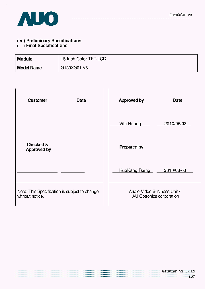 G150XG01V3_1576471.PDF Datasheet