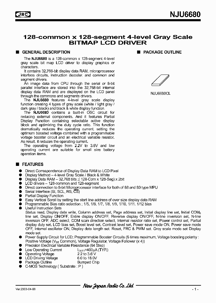 NJU6680CL_888851.PDF Datasheet