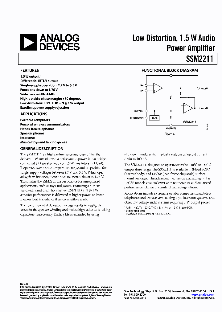 SSM2211CP-R2_913514.PDF Datasheet