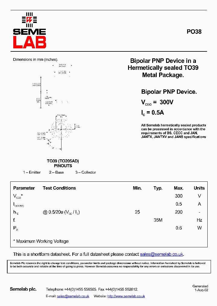 PO38_1074498.PDF Datasheet