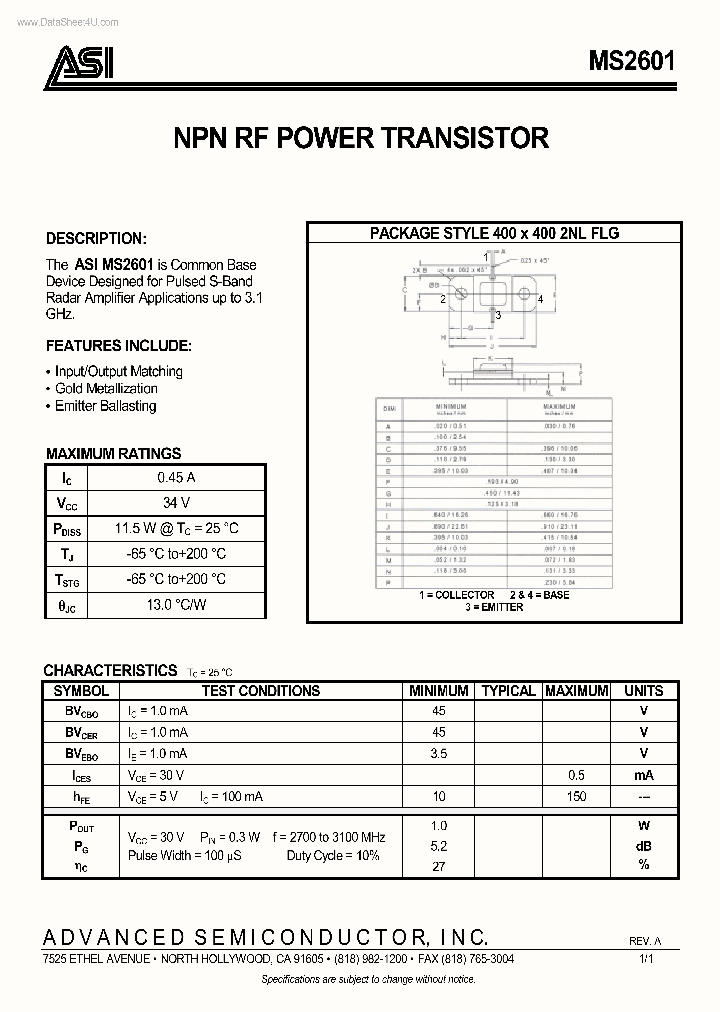 MS2601_1760011.PDF Datasheet