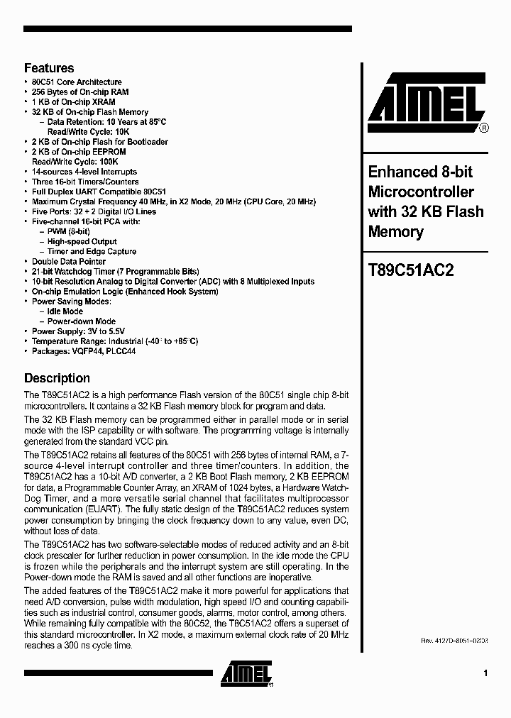 T89C51AC2-RLTIM_1898557.PDF Datasheet