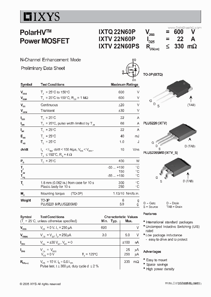 IXTQ22N60P_2774466.PDF Datasheet