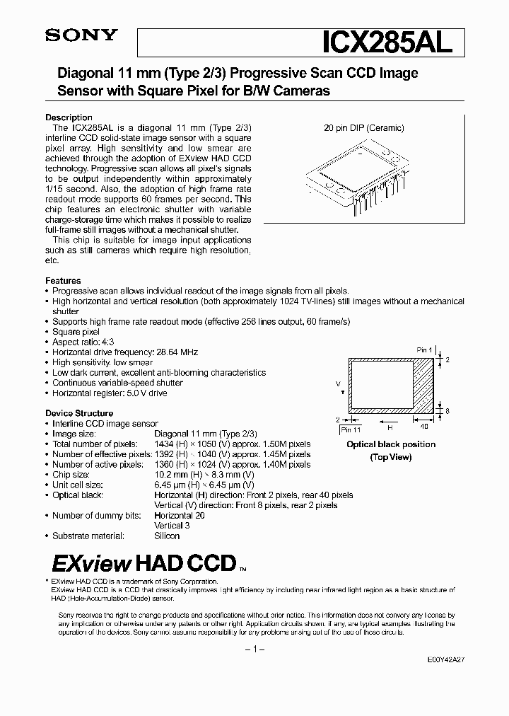 ICX285AL_2775515.PDF Datasheet