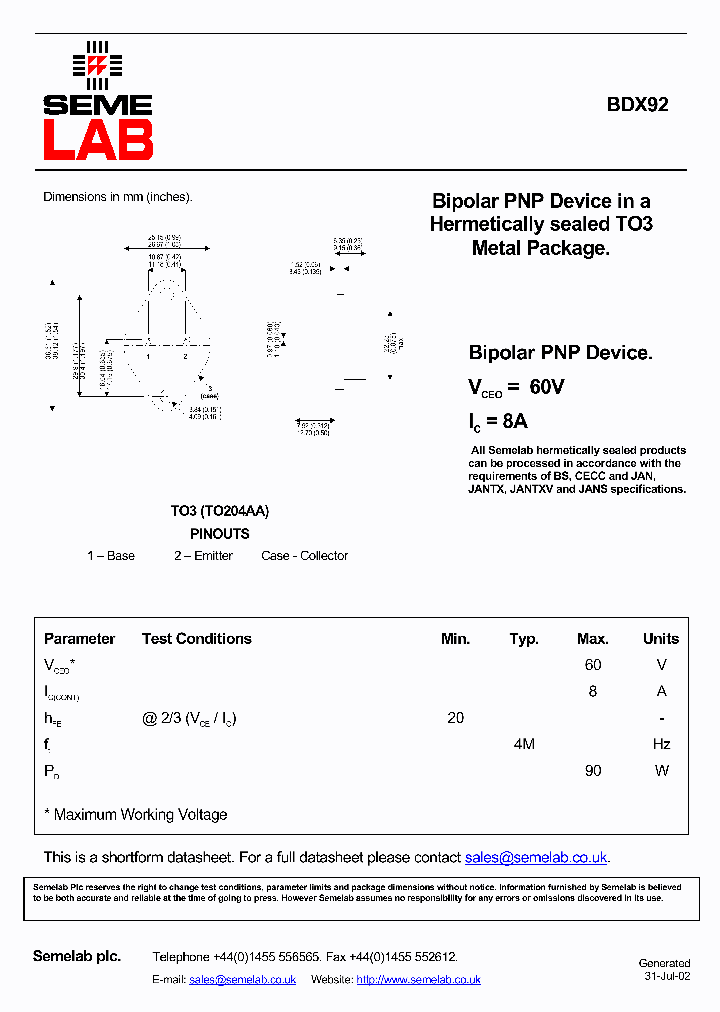 SFBDX92_2887648.PDF Datasheet