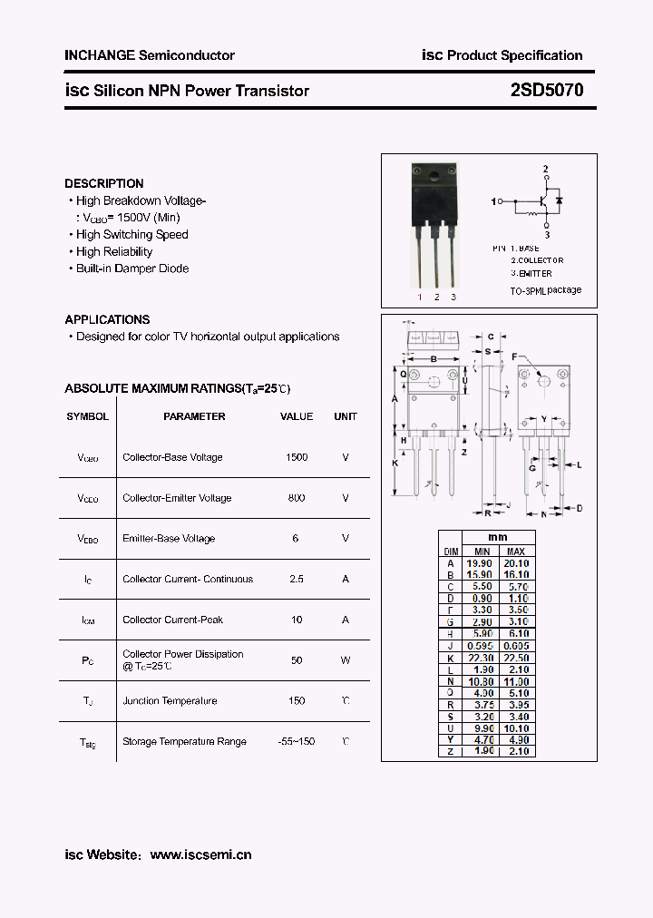 2SD5070_3013431.PDF Datasheet