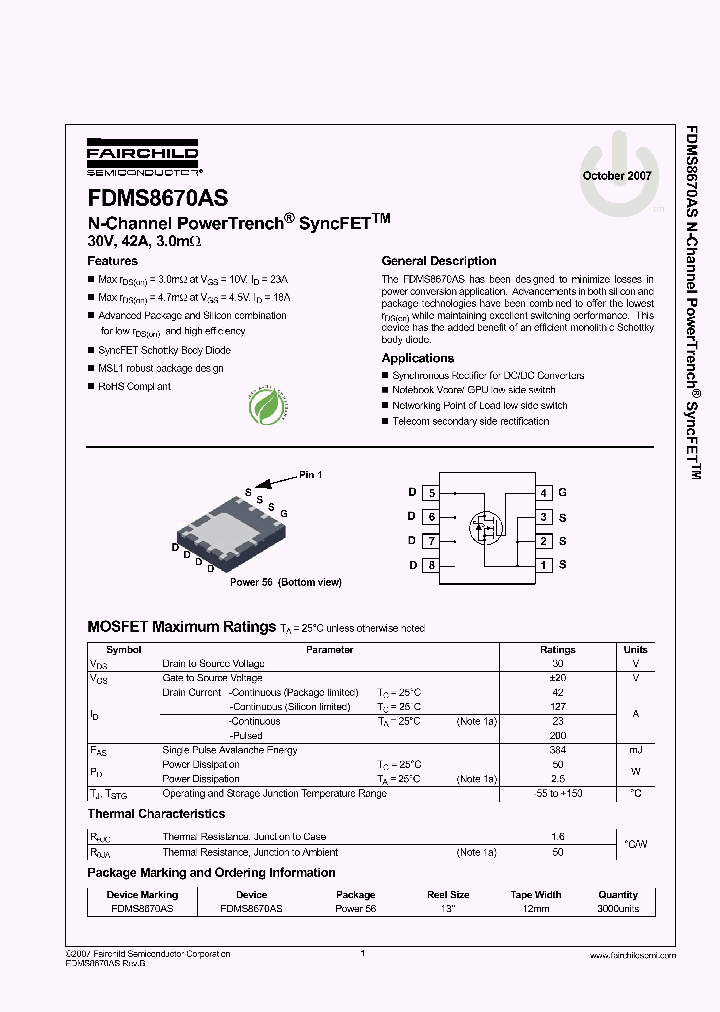 FDMS8670AS_3259192.PDF Datasheet