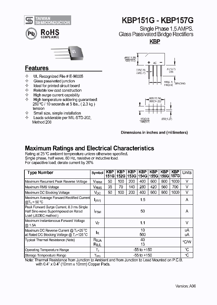 KBP151G1_3317821.PDF Datasheet