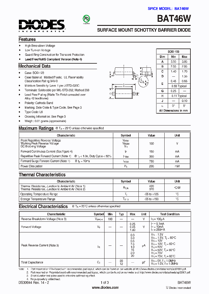BAT46W-7-F_3339339.PDF Datasheet