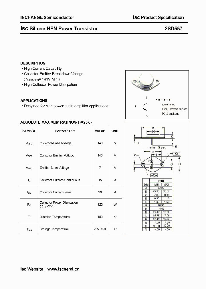 2SD557_3705070.PDF Datasheet