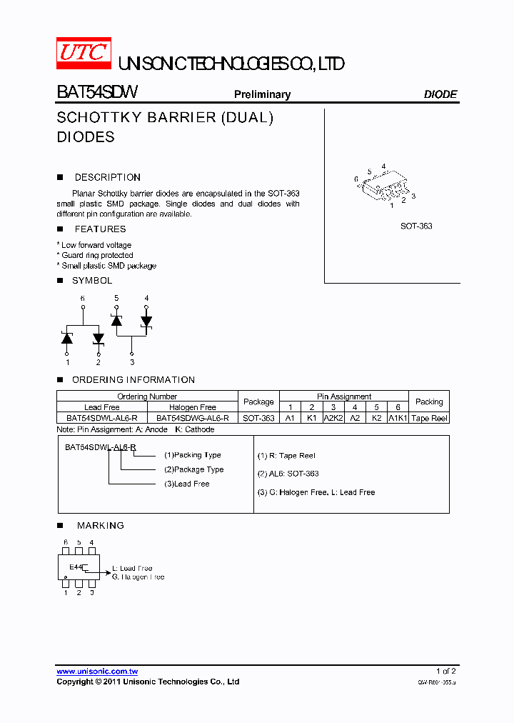 BAT54SDWL-AL6-R_4470182.PDF Datasheet