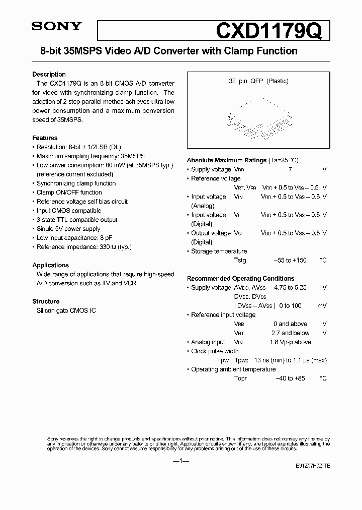 CXD1179Q_4478761.PDF Datasheet