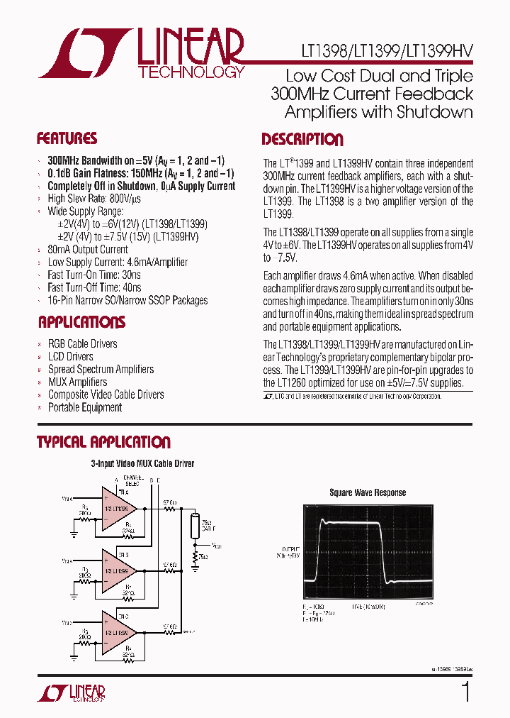 LT1399HVCSTRPBF_4493079.PDF Datasheet