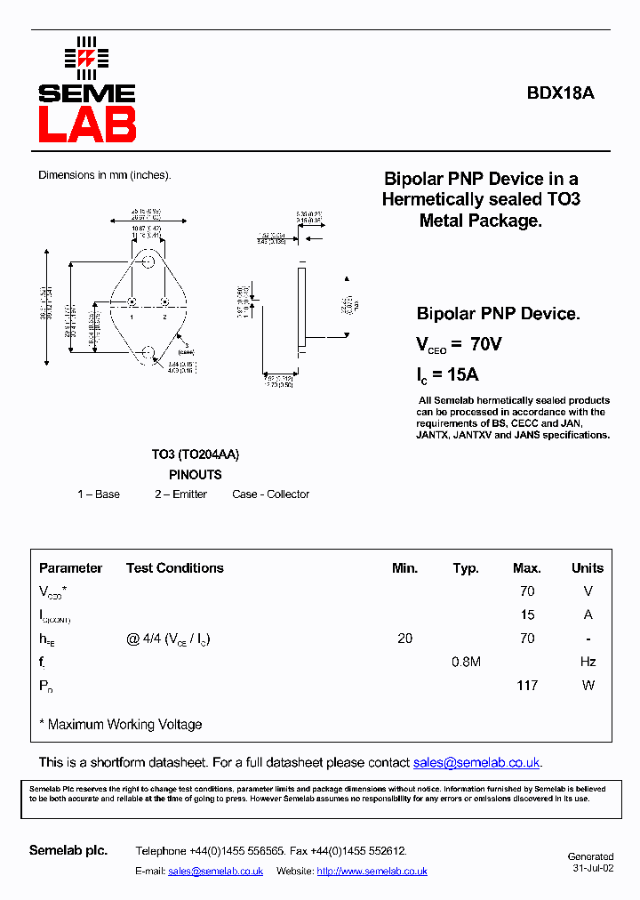 BDX18A_4534539.PDF Datasheet