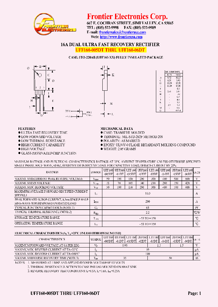 UFF160-005DT_4621962.PDF Datasheet