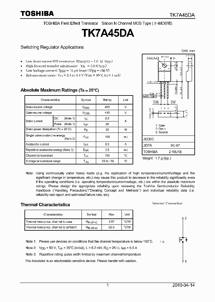 TK7A45DA_4661507.PDF Datasheet