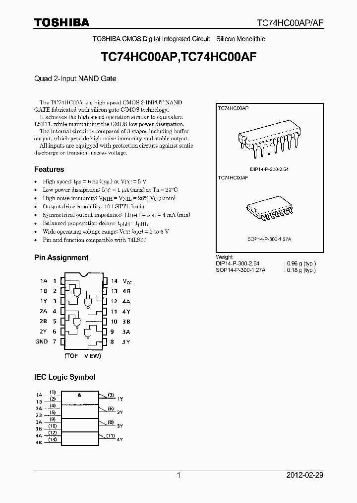 TC74HC00AF12_4690484.PDF Datasheet