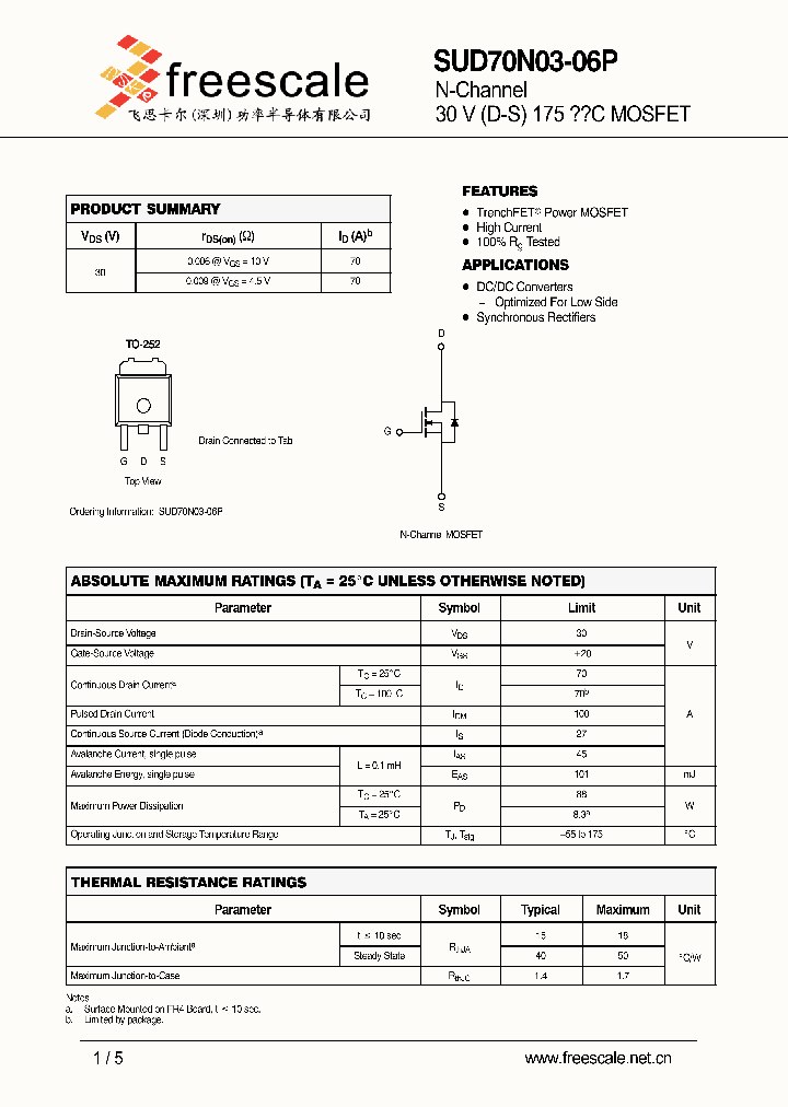 SUD70N03-06P_4950324.PDF Datasheet