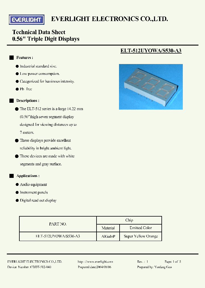 ELT-512UYOWA-S530-A3_5315820.PDF Datasheet