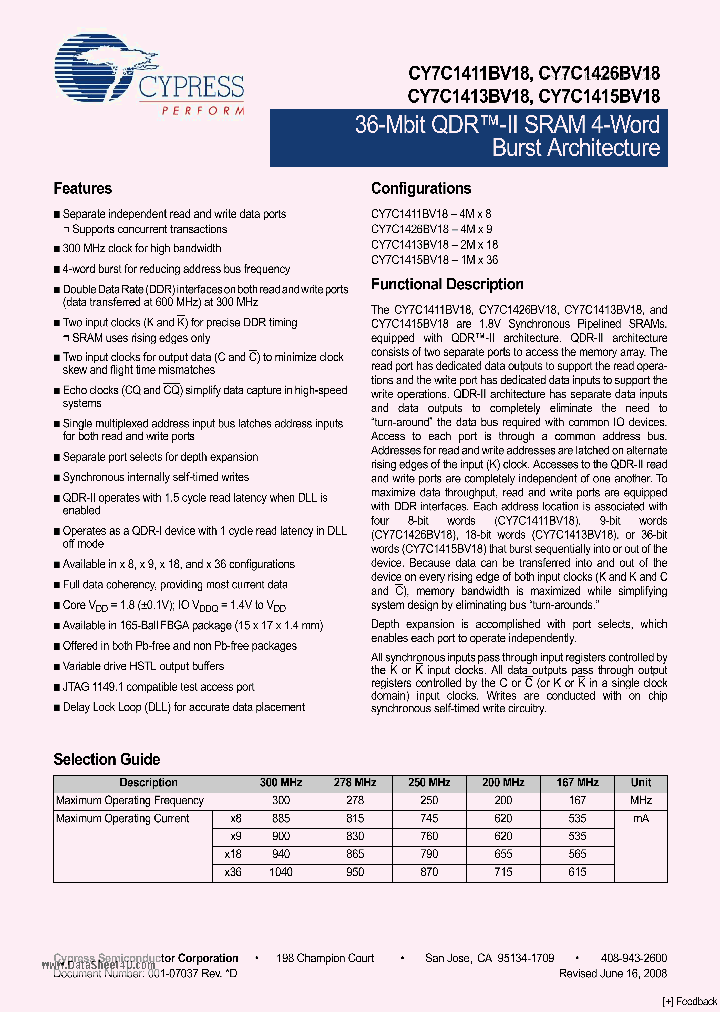 CY7C1413BV18_5453134.PDF Datasheet