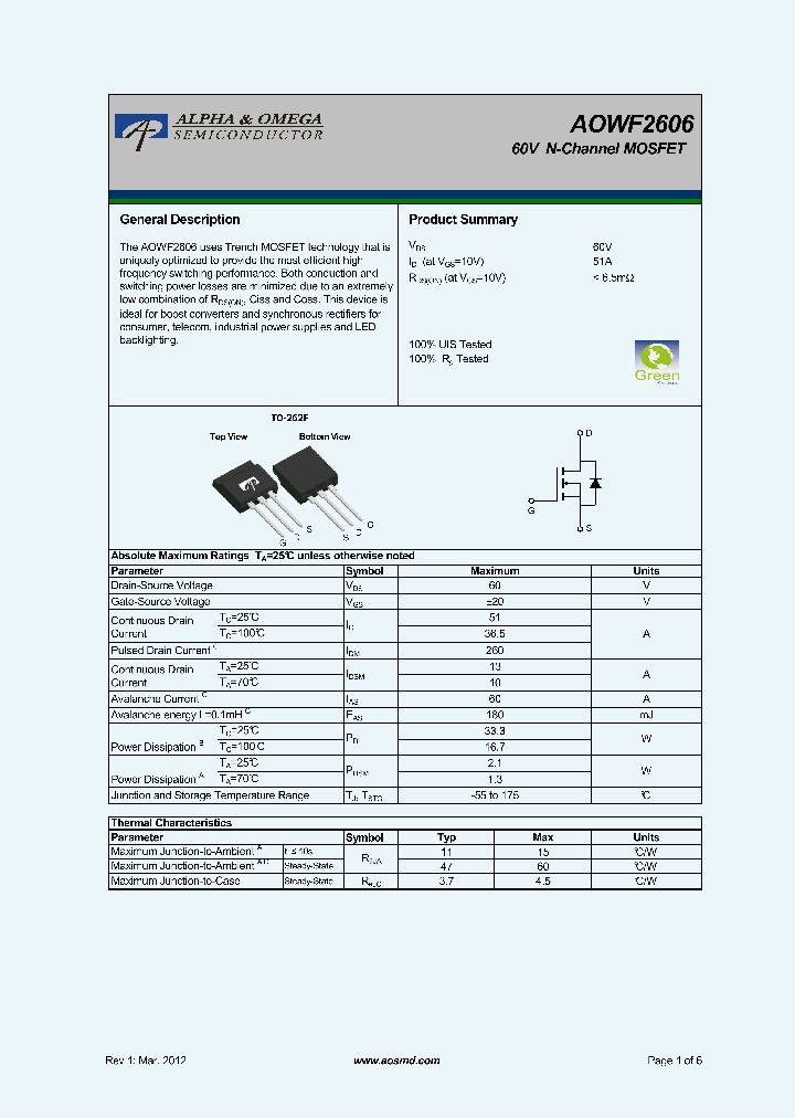 AOWF2606_5498583.PDF Datasheet