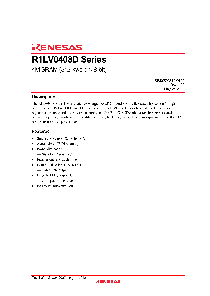 R1LV0408DSP-5SI_5582227.PDF Datasheet