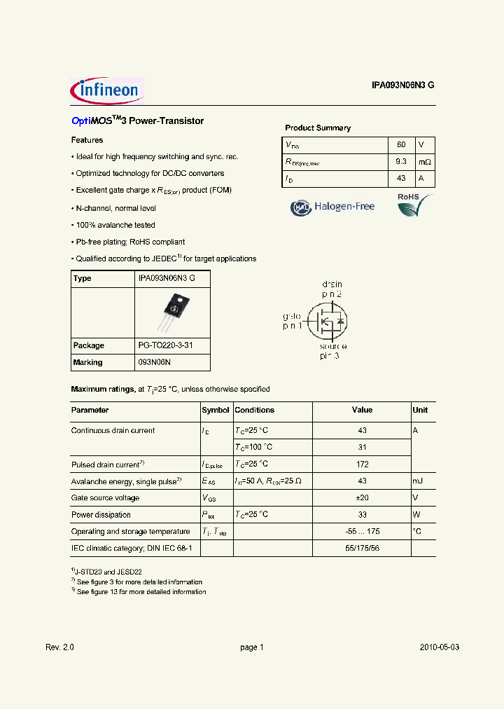 IPA093N06N3_5823457.PDF Datasheet